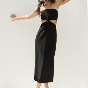 Zara linen black dress